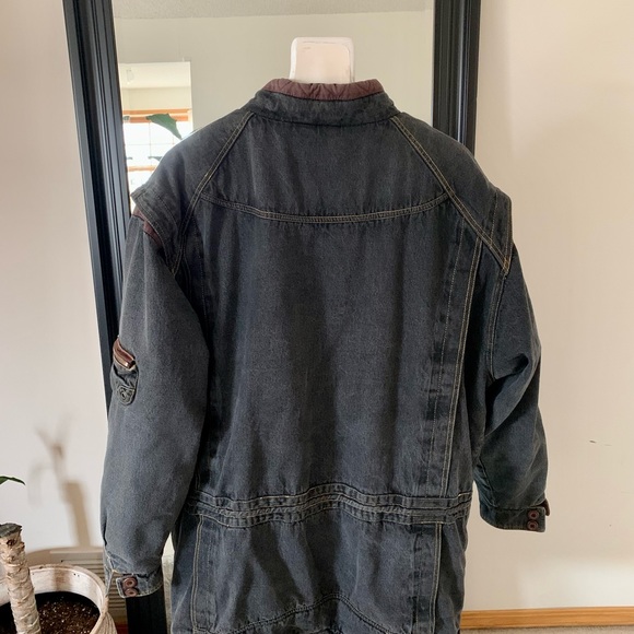 MASSIMO DUTTI Heavy Lined Long Denim Coat - Picture 2 of 14